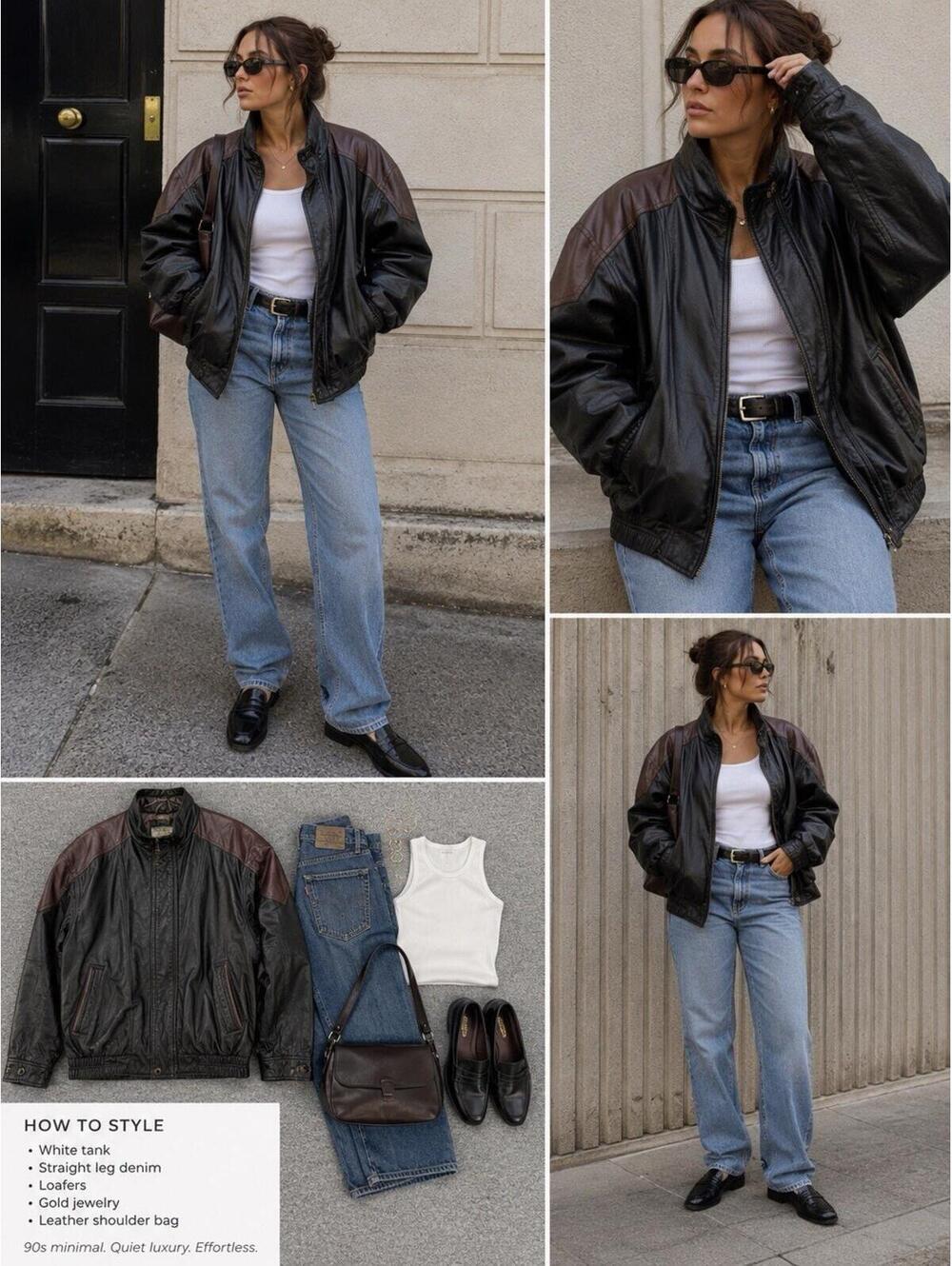 Vintage Members Only Leather Bomber Jacket Women’s 1X Oversized Unisex 90s